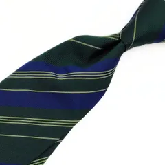 【新品未使用】TIE YOUR TIE　ネクタイ　イタリア製　シルク100　グリーン　ストライプのサムネイル