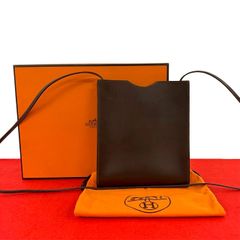 美品》 HERMES（エルメス） レザー トートバッグ ダークブラウン 