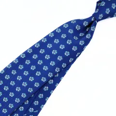 【B品大特価】【新品未使用】Franco Minucci  × バーニーズ別注　セッテピエゲ　ネクタイ　イタリア製　シルク100　ネイビーブルーのサムネイル