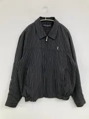 SAINT LAURENT サンローラン ブルゾン 100 ブラック ストライプ柄 ワンポイント ブランドロゴ ミドル丈 フードなし ジップアップ メンズのサムネイル