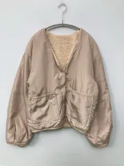 w closet ダブルクローゼット ブルゾン F ベージュ ボア 無地 ショート丈 フードなし ボタン留め レディースのサムネイル