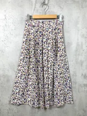 Perle Peche ペルルペッシュ     総柄 プリーツ　フレア スカート size36/マルチカラー■■レディースのサムネイル