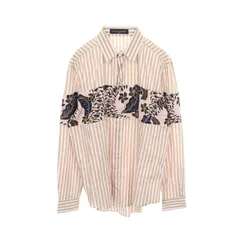 ルイ・ヴィトン LOUIS VUITTON ストライプ リーフ柄 長袖 コットン レーヨン シャツ メンズ 未使用のサムネイル