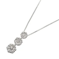 ジュエリー JEWELRY ネックレス ダイヤモンド ネックレス ﾀﾞｲﾔ 4.7g 首回45.5cm K18WG（ホワイトゴールド） ダイヤモンド ネックレス レディース Used Aのサムネイル