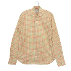 BARNEYS NEWYORK バーニーズニューヨーク 長袖シャツ チェック柄 コットン トップス オレンジ S【S】 メンズ 【中古】のサムネイル