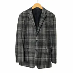バーバリーブラックレーベル BURBERRY BLACK LABEL ウールテーラードジャケット チェック ブレザー S グレー D1E02-216-06