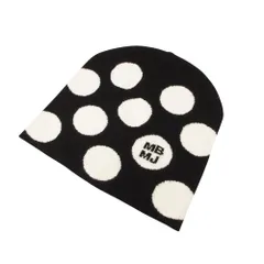 未使用品 MARC BY MARC JACOBS マークバイマークジェイコブス ニットキャップ ニット帽 ビーニー ロゴ ドット柄 CHARLIE DOT HAT 帽子 ブラック レディース 【中古】のサムネイル