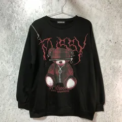 【 美品 】 RAD FOUR REAL ラッド フォー リアル サブカル 地雷系トレーナー 赤クマ ブラック Mサイズ 〇□のサムネイル