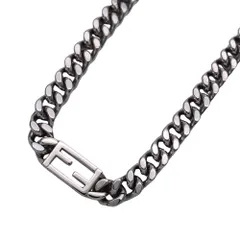 フェンディ FENDI ネックレス レディース メンズ ブランド バゲット メタル シルバー チェーンネックレス 喜平 【中古】のサムネイル