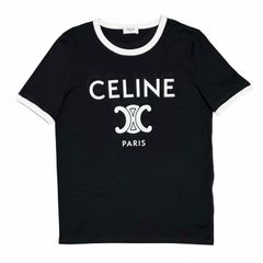極美品】CELINE セリーヌ トリオンフ ロゴ リンガーTシャツ ブラックS