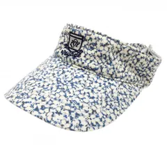 【超美品】ゾーイ×LIBERTY サンバイザー アイボリー×ブルー 総柄 フロントロゴ   ゴルフウェア ZOYのサムネイル