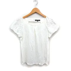 ナネットレポー nanette lepore レーススリーブ カットソー Tシャツ ボートネック 半袖 M オフホワイト 白 /FT26のサムネイル