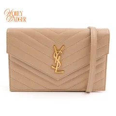🔴ラストチャンス‼️🚨これで最終価格⚡️【中古】Saint Laurent サンローランパリ ケイト レザー チェーンショルダーバッグ ベージュ 354120のサムネイル