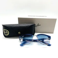 ★Ray Ban レイバン サングラス RBR0504S CLUBMASTER REVERSE クラブマスター リバース クリアブルー ブルーレンズ ケース付き 中古品★007992のサムネイル