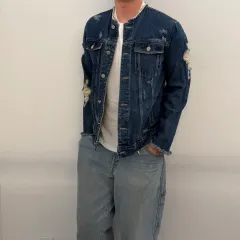 ヴィンテージ ダメージ デザインテープ デニム ジャケットのサムネイル