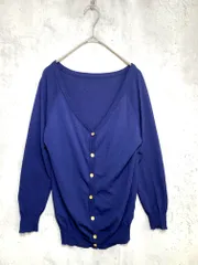 美品 OPAQUE.CLIP オペークドットクリップ レーヨン ?ネック カーディガン size38/紺 ■■レディースのサムネイル