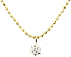 [ｂｙ∞ＧｅｍｓＫ] 【KASHIMA】K18イエローゴールド台 0.1ct ダイヤモンド 一粒石 プチ ペンダント ネックレスのサムネイル