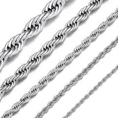 [ChainsHouse] ネックレス メンズ チェーンのみ ステンレス ロープチェーン シルバー アレルギー対応 50センチ 3.8ミリ レディース アクセサリーのサムネイル