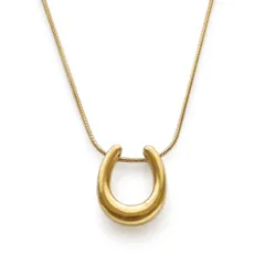 [ジュエル ボックス] JewelVOX ネックレス レディース ショート サージカルステンレス U字 馬蹄 金属アレルギー対応 大人 (ゴールド)のサムネイル
