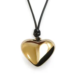 [ジュエル ボックス] JewelVOX ネックレス レディース 金属アレルギー対応 長さ調節 ロング 紐 ハート 大ぶり 黒 大人 おしゃれ (ゴールド)のサムネイル