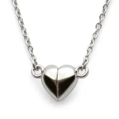 [ジュエル ボックス] JewelVOX ネックレス レディース ハート マグネット サージカルステンレス 金属アレルギー対応 ショート 大人 (シルバー)のサムネイル