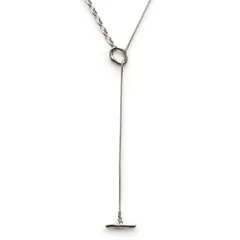 [ジュエル ボックス] JewelVOX ネックレス レディース ロング Y字 2way 2連 サージカルステンレス 金属アレルギー対応 大人 (シルバー)