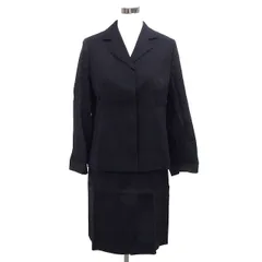 アクアスキュータム AQUASCUTUM スカートスーツ セットアップ テーラードジャケット 総裏地 タイト スリット ひざ丈 コットン 綿 13 黒 ブラック /NT19のサムネイル