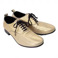 コムデギャルソンCOMME des GARCONS メタリックレザーラウンドトゥシューズ ゴールド23.5のサムネイル