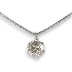 [あなたと私の宝石箱] ダイヤモンドネックレス一粒 ペンダント天然ダイヤモンド0.3ct / I-1～SI2 SILVER925 太チェーン40-45cmベネチアン 3257のサムネイル
