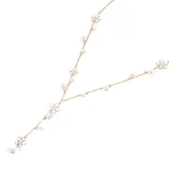 [ハルジオ] ロングネックレス パール ネックレス 長め カジュアル ロング 結婚式 冠婚葬祭 入学式 卒業式 30代 40代 50代 60代 人気 アクセサリー おしゃれ かわいい (type F)のサムネイル