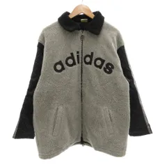 アディダスオリジナルス adidas originals ヴィンテージ 80s-90s ボア中綿ジャケット キルティング 切替 ジップアップ M-L 黒 ブラック グレー /GV