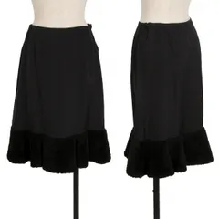 トリココムデギャルソンtricot COMME des GARCONSキュプラ裾ボアフレアスカート 黒Mのサムネイル