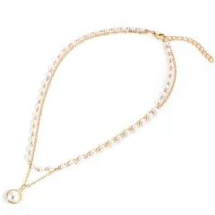 [ハルジオ] パールネックレス カジュアル 結婚式 ネックレス パール レディース チョーカー 短め 冠婚葬祭 入学式 卒業式 人気 アクセサリー おしゃれ (Type C)のサムネイル