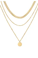 [Nattyuperm] ネックレス レディース モチーフ ハート 3連風 金属アレルギー対応 サージカルステンレス ペンダント アクセサリー アメリカン 海外風 (#1ゴールド)のサムネイル