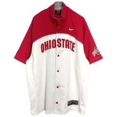 00年代 NIKE ELITE ナイキ オハイオステート・バックアイズ 半袖トラックジャケット スポーツ カレッジ(メンズ M)中古 古着 Y2550のサムネイル