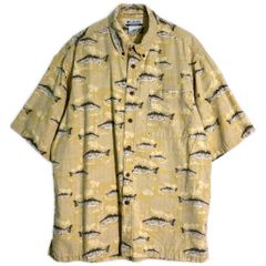 90年代 USA製 Cottontops アニマルプリント 犬 スウェットポロシャツ
