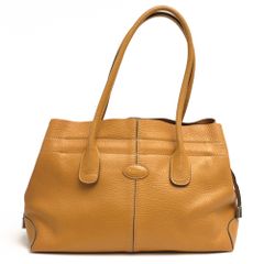 美品✨ トッズ Dバッグ トートバッグ シボ革 ロゴ型押し キャメル