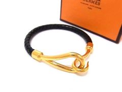 極美品 HERMES エルメス ジャンボ ブレスレット ブラウン×ゴールド