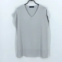 ZIOSONGZIO レディース夏薄手レーヨンニットTシャツ グレー 90 (HU44882)のサムネイル