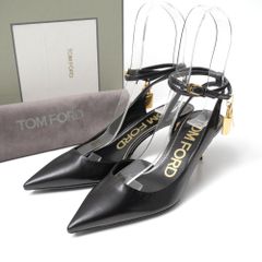 ■未使用品■TOM FORD トムフォード パンプス サイズ35 パドロック スリングバック アンクルストラップ ゴートレザー 20260604/RA9641