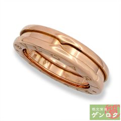ブルガリのビー・ゼロワン（B.zero1）リングで、ピンクゴ（緑色大理石