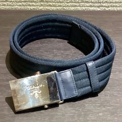 プラダ PRADA ロゴバックル ベルト 2CN003 紺 ネイビー シルバー金具