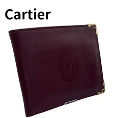 Cartier カルティエ マストライン 二つ折り財布 ボルドー 金具 ショッパー付のサムネイル