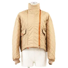 【極美品】HERMES エルメス ジャケット ショート パデッド カシミヤ混  サイズ 34 レディース 2023SS ロゴ ボタン キルティング ロングスリーブ ジップアップ アウター ハンガー・ガーメント付属 ベージュ オレンジ 橙色 イタリア製のサムネイル