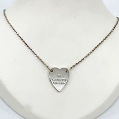 美品✨GUCCI グッチ トレードマーク ハート ブレスレット チェーン 17