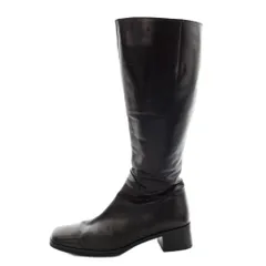 マーガレットハウエル MARGARET HOWELL ロングブーツ サイドジップ ヒール 24.0cm 黒 ブラック /AN42のサムネイル