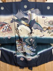 新品「即決価格」正絹産着祝着京友禅豪華染、金彩白上げ、特選大鷹と