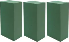 Aurenne 플로럴 폼 흡수성 스폰지, 신선한 꽃용 인공 꽃 드라이 플라워 소재, 3개 세트 (그린)