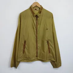80s Munsingwear Grand-Slam ナイロン ジャケット TALON ジップ ワンポイント ロゴ 刺繍 フード 内蔵 ゴルフ 古着 VINTAGE ベージュ系 L F73のサムネイル