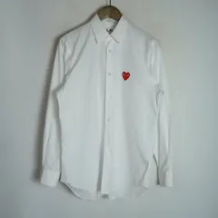 国内正規 PLAY COMME des Garcons プレイ コムデギャルソン ハートロゴパッチ 長袖 プレーン シャツ AZ-B002 AD2007 白 S 本物 1104O★4のサムネイル